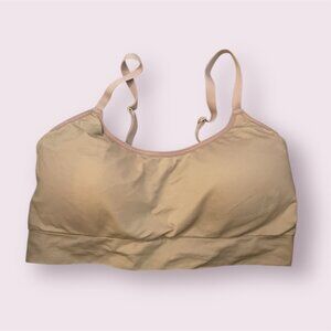 Wire-Free Seamless Bandeau Sports Bra L Gilligan & O'Malley Nude/Beige